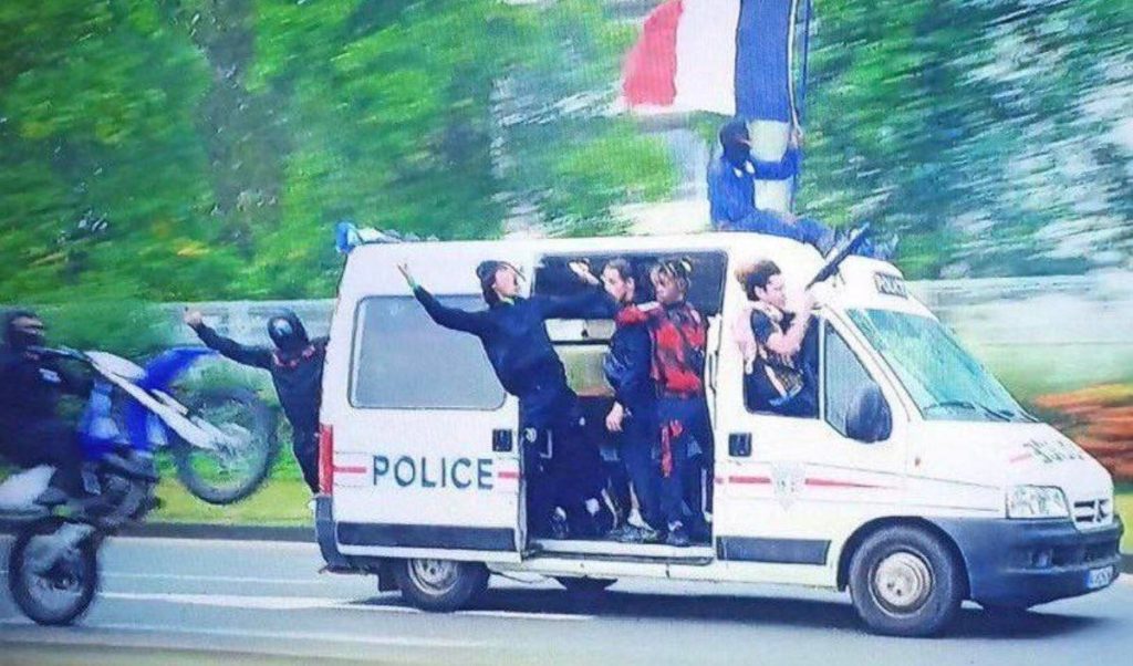 Viral Photo Of Stolen Police Van In France Actually From Netflix Movie